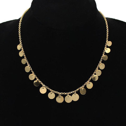 Fashion Necklace Simple Metal Color Round Clavicle Necklace For Women