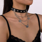 N153 Dark Punk Necklace Harajuku Leather Astronaut Love Butterfly Chain Necklace