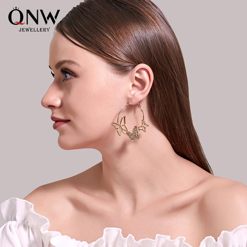 Earrings Retro Exaggerated Three Butterfly Earrings Femininity Hollow Three Butterfly Earrings Earrings