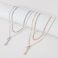 N9199 Simple and niche necklace temperament fashion key love necklace romantic retro double clavicle chain