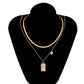 Jewelry Hip Hop Niche Metal Graffiti Tag Necklace Simple Snake Bone Chain Alphabet Pendant Necklace