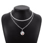 N1758 Sweet and Cool Stacked Necklace Round Pentagram Rhinestone Necklace Simple Metal Geometric Necklace