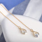 Personality earrings zircon water drop tassels asymmetrical ear wire women's long earrings temperament earrings