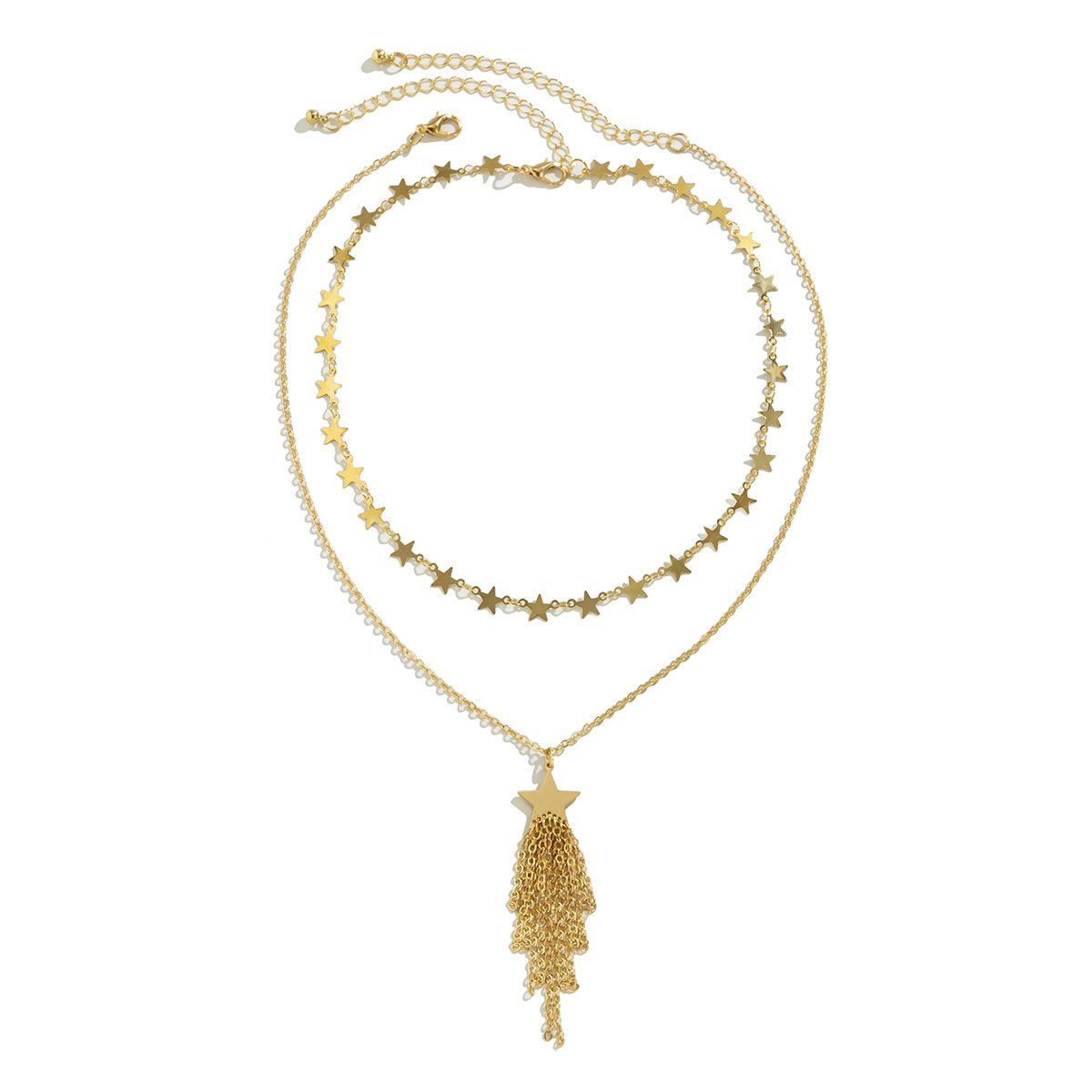Jewelry Hip Hop Trend Star Pendant Clavicle Necklace Niche Versatile Tassel Chain Necklace Female