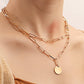 Jewelry creative simple necklace choker personality exaggerated punk disc double back necklace