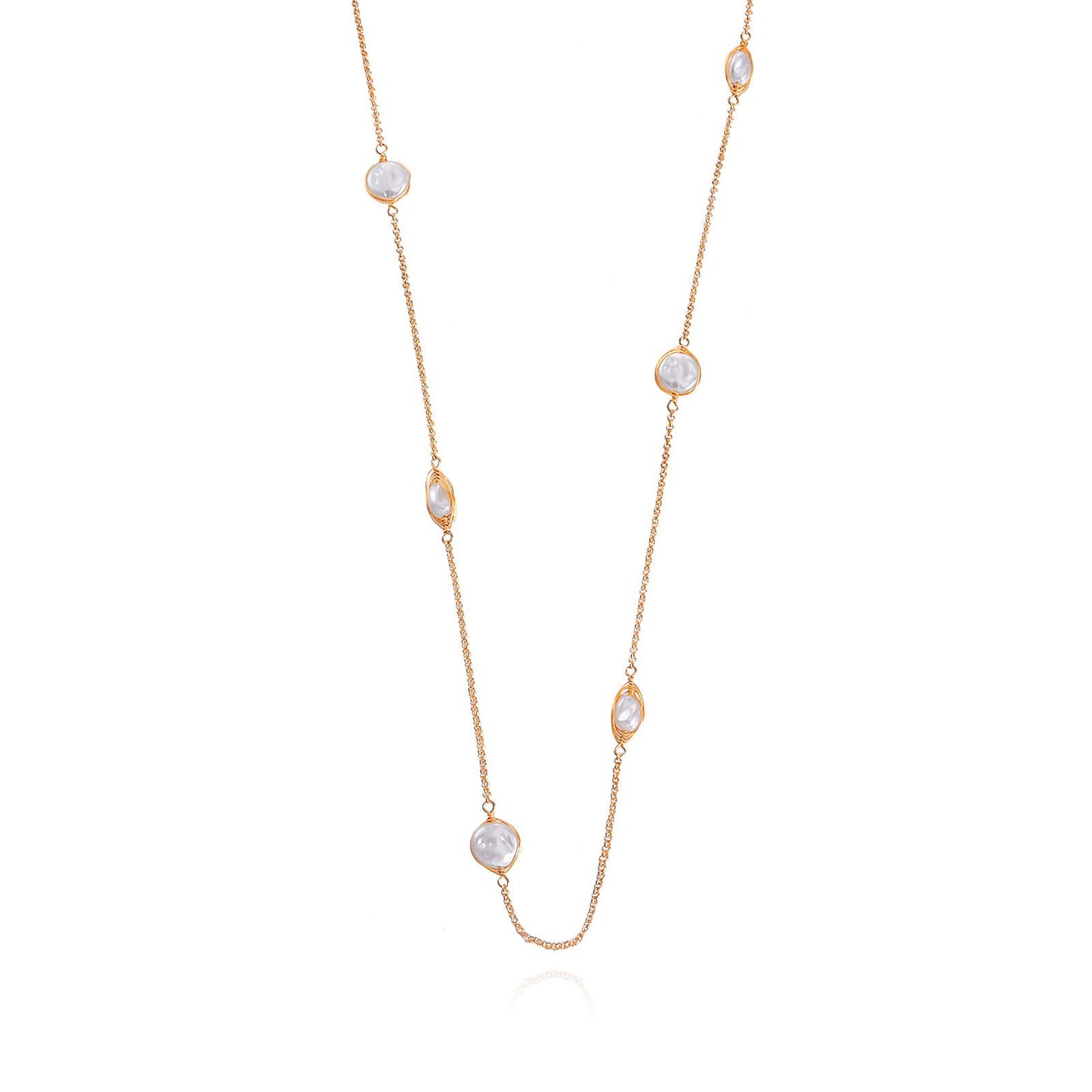 Niche Design Sense Necklace Simple Versatile Temperament Jewelry Imitation Pearl Clavicle Chain Sweater Chain Necklace Female