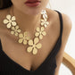 Jewelry Fashion Metal Big Flower Stitching Clavicle Necklace Personality Trendy Geometric Chain Necklace
