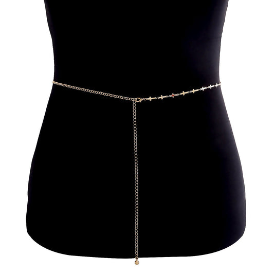 Jewelry Fashion Mini Cross Waist Chain Belt Fragrance Decoration Simple Metal Waist Chain Female