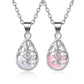Fashion Jewelry Necklace Female Cat Eye Imitation Moonstone Pendant Hollow Geometric Water Drop Jewelry