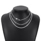 N1292 jewelry stacked multi-layer micro-inlaid pin fashion necklace personalized retro exaggerated necklace