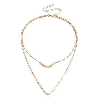 Jewelry Fashion Double Layer Necklace Sweater Chain Women's Trendy Cool Indifferent Niche Versatile Design Sense Necklace