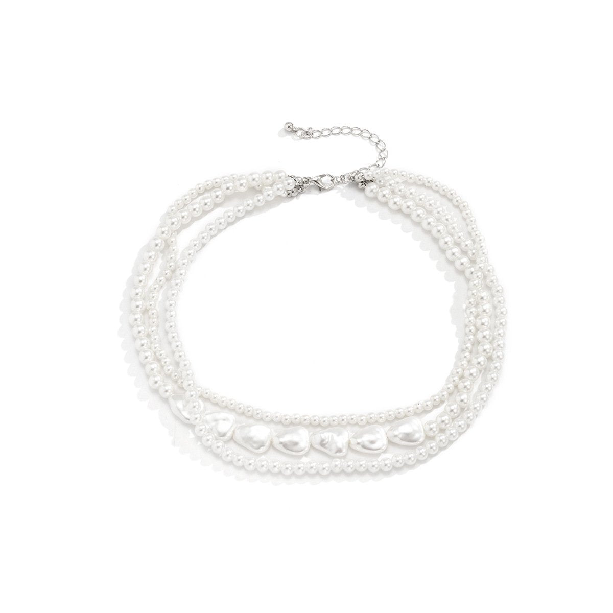 Jewelry Retro Imitation Pearl Stacked Baroque Necklace Niche Bead Chain Versatile Necklace Women