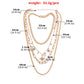 Jewelry Fashion Geometric Diamond Starburst Pendant Necklace Femininity Luxury Multilayer Rhinestone Necklace