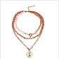 Jewelry Fashion Imitation Pearl Mix Three Layer Chain Necklace Hip Hop Rose Embossed Pendant Necklace