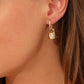 Personality Love Earrings Fashion Exaggerated Copper Micro-inlaid Zircon Peach Heart Lock Earrings Jewelry Women