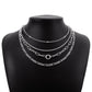N1664 multi-layered thin chain claw chain splicing neck chain metal simple niche geometric necklace
