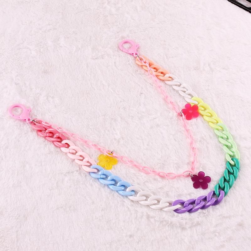 Candy-colored resin floret waist chain street shooting hip-hop pants chain ornaments young girls resin pendant pants chain