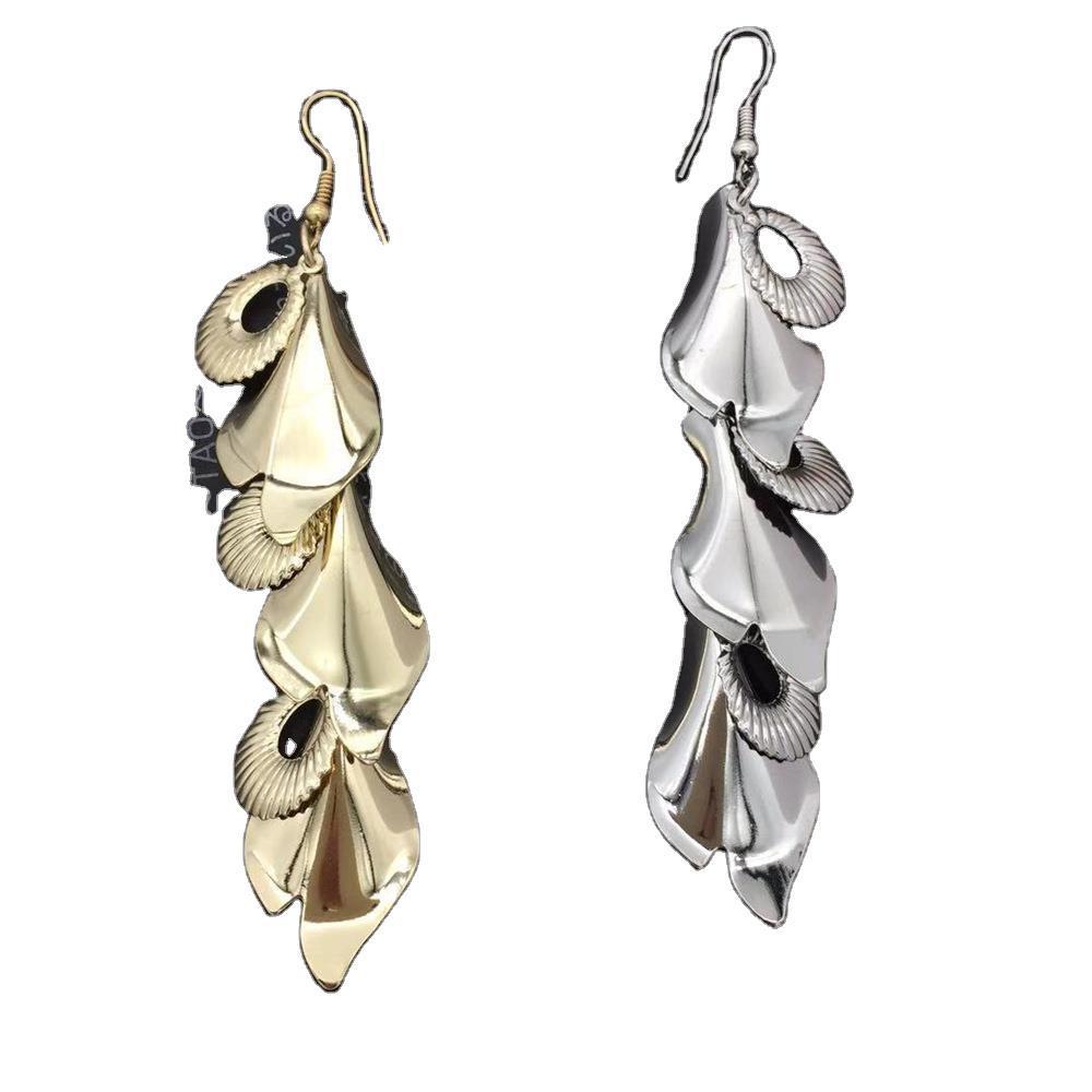 Exaggerated Trumpet Flower Earrings Tassel Earrings Jewelry