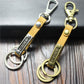 BESTFRIEND alloy metal plate top layer cowhide key chain large bold dog buckle bag pendant car decoration gift