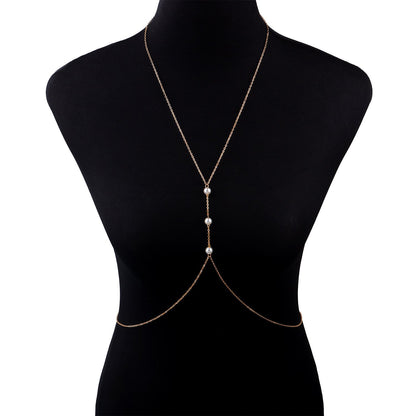 bellybodychain sexy pearl chain women's body chain