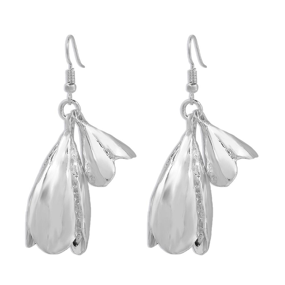 E1353 Exaggerated Retro Earrings Female Design Tulip Flower Earrings Simple Metal Accessories