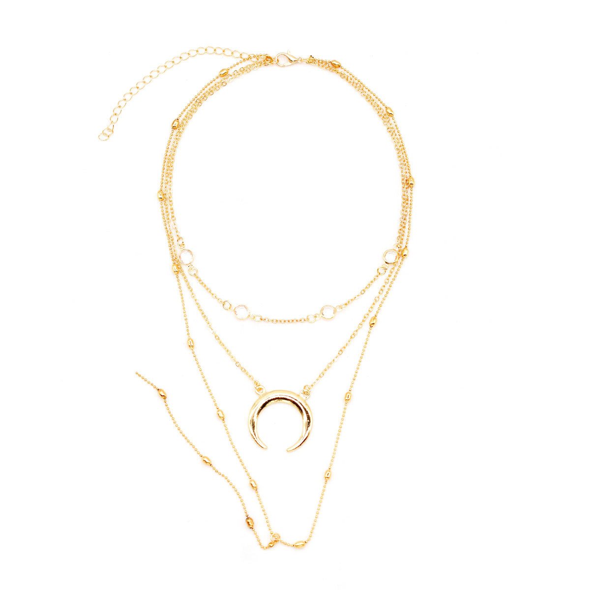 Bohemian Moon Pendant Multilayer Handmade Necklace Set Stall Jewelry