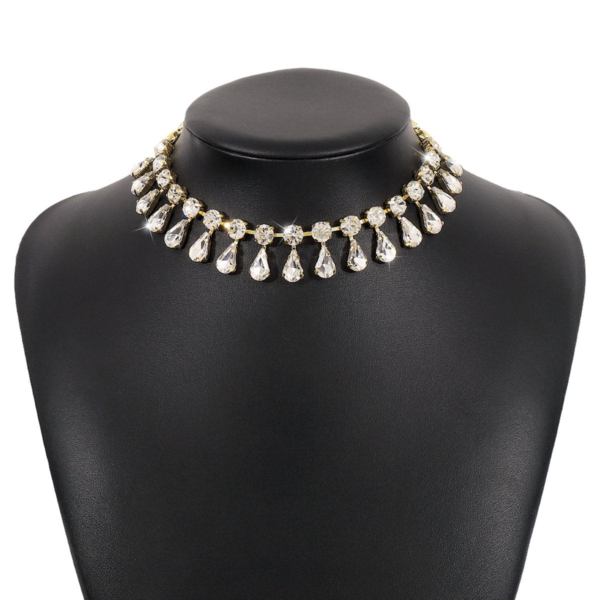 N1682 Retro Palace Temperament Light Luxury Necklace Women's Water Drop Diamond Claw Chain Simple Fragrance Necklace