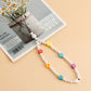 Simple flower color contrast bag lanyard accessories pastoral acrylic pearl beaded mobile phone chain lanyard