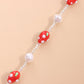 Jewelry Short Rice Bead Pearl Necklace Stained Glass Strawberry Shape Women's Necklace