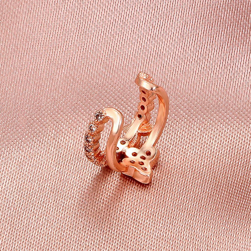 Temperament personality butterfly ear clip without ear hole single ins French light luxury copper inlaid zircon C-shaped ear bone clip