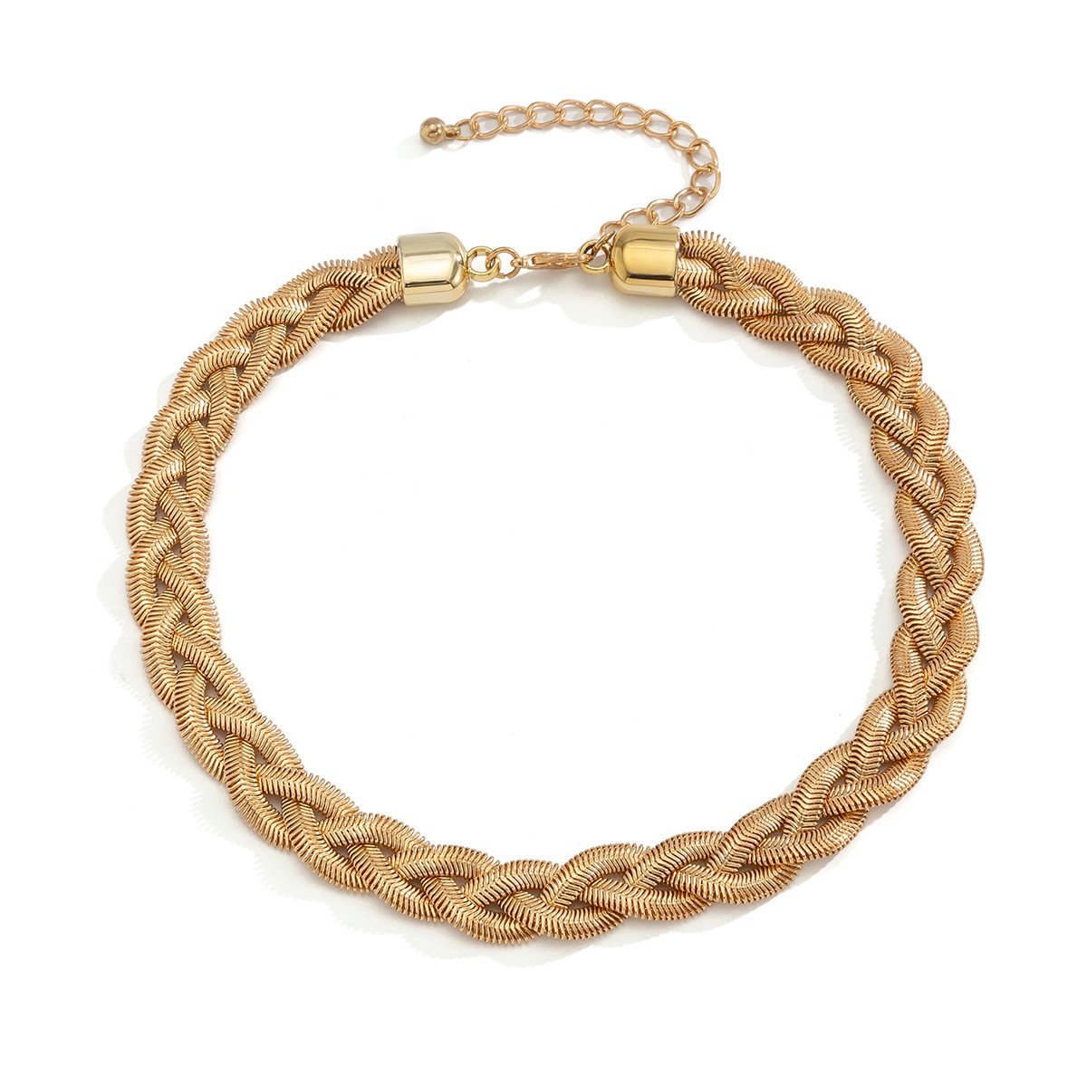 Punk Metallic Snake Bone Chain Woven Necklace Fashion Trendy Cool Geometric Clavicle Necklace Women