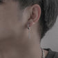 Hip-hop trend punk stainless steel asymmetrical personality design spring bar earrings earrings earrings earrings