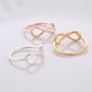 Simple Lucky Number 8 Ring Female Wave Cross Ring Gold Silver Rose Gold Plating Alloy