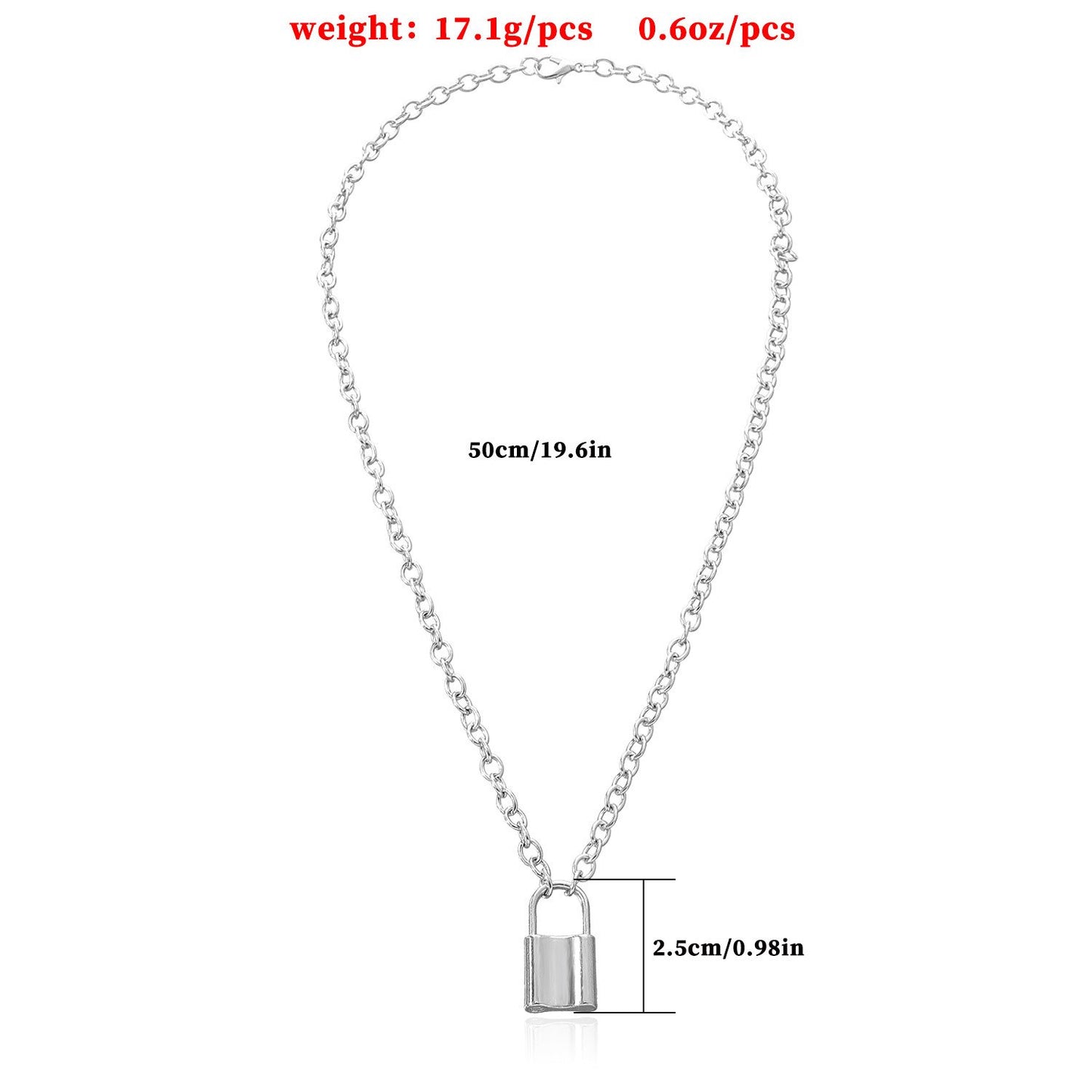 Jewelry explosion style simple lock pendant necklace unisex men and women gift necklace