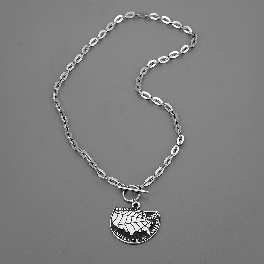 Fashion personality game death stranding stainless steel necklace titanium steel trend cold hip-hop punk necklace