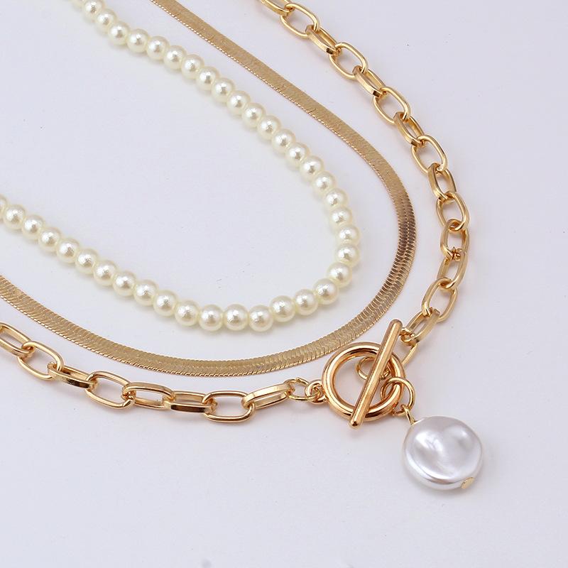 Jewelry Retro Multi-layer Beaded Chain Fragrance Necklace Simple and Versatile Imitation Pearl Trend Necklace