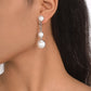 E1566 Retro Hong Kong Temperament Sweet Earrings Pearl Chain Personality Geometric Earrings Niche Atmospheric Earrings