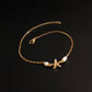 Simple beach anklets handmade tassel five-pointed star anklet starfish real pearl accessories