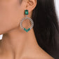 E1775 jewelry personalized hollow circle chain retro earrings micro-inlaid simple retro earrings