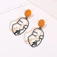 Ins net red funny abstract face earrings creative niche design double-sided earrings female