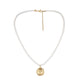 Simple Stainless Steel Gold Pearl Coin Choker Necklace Women Necklace Jewelry
