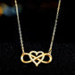 Fashion Women Gold Heart Shape Lucky 8 Diamond Love Love Pendant Necklace Jewelry