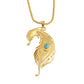 Feather Turquoise Pendant Hiphop Necklace Men