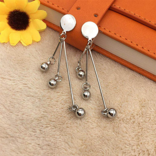 Popular Jewelry Long and Short Round Bead Pendant Earrings Stud Earrings Earrings