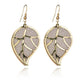 Fashion Versatile Leaf Swing Earrings Indian Grid Hollow Frosted Earrings Jewelry