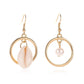 ins ocean conch earrings personality asymmetrical round pearl shell earrings fashion beach accessories