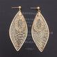 Hollow-out leaf earrings Imitation zircon water drop earrings women's earrings earrings popular accessories