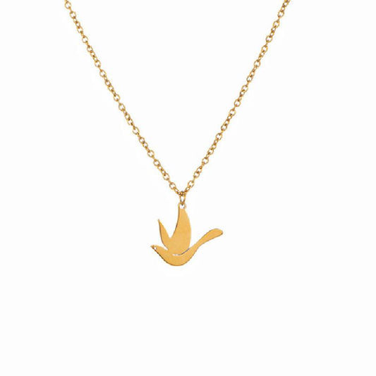 Stainless Steel Bird Pendant Necklace Female Peace Pigeon Clavicle Chain Animal Pendant Simple