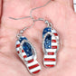 American Flag Diamond Small Slipper Earrings Women's Fashion Personality Drip Oil Alloy Small Earrings