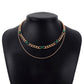 N1441 double-layer bead chain necklace metal acrylic simple necklace niche cold necklace